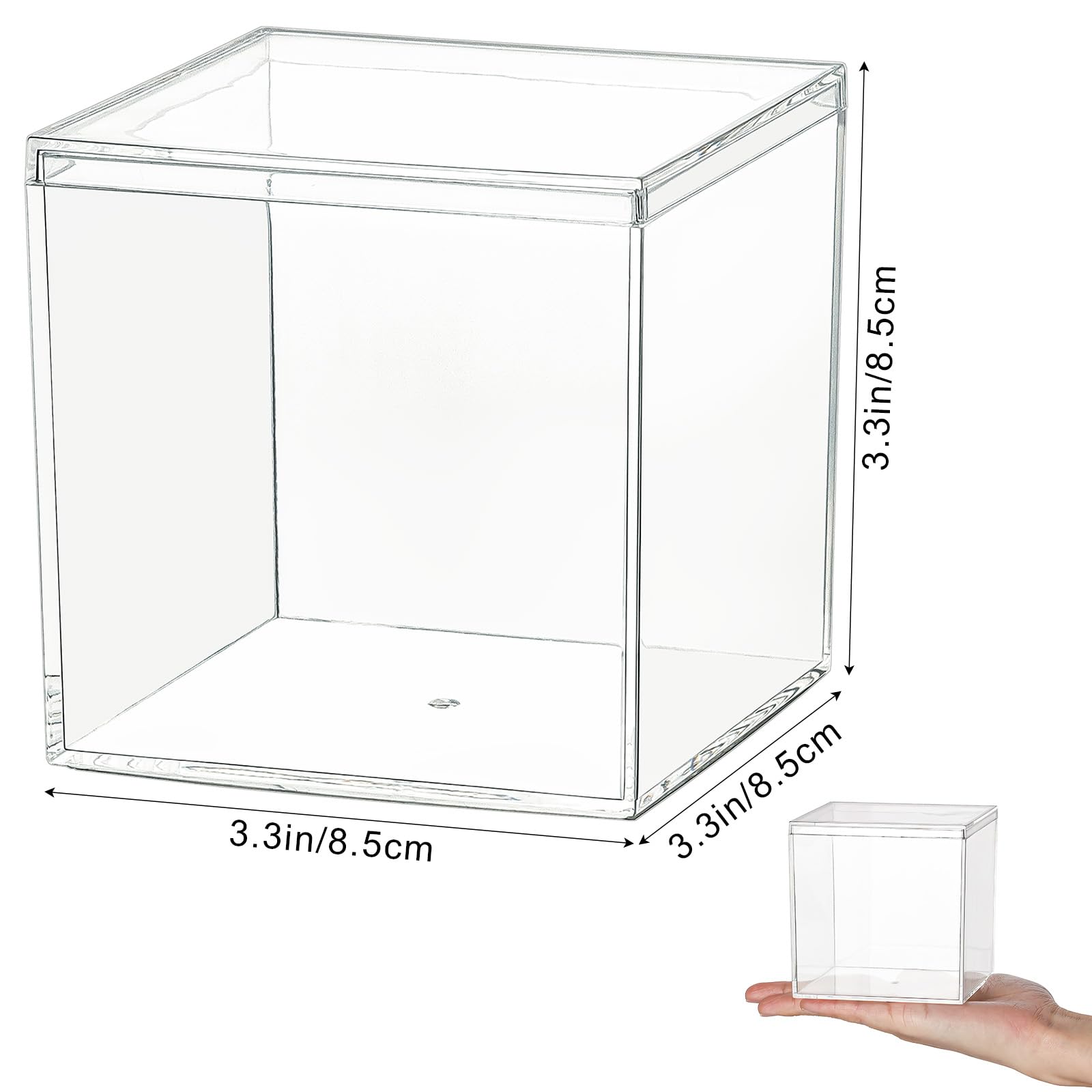 Amazon.co.jp: Dayaanee 蓋付き透明アクリルボックス 4パック 3.3x3
